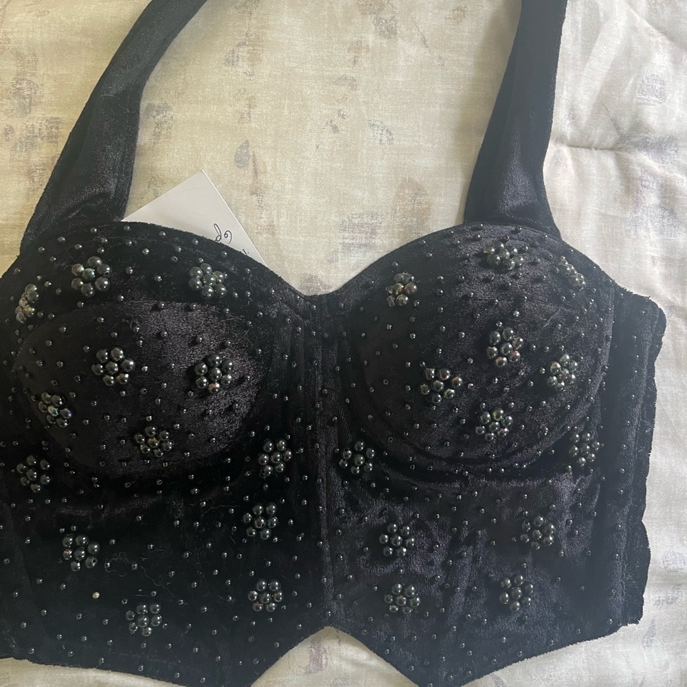 vintage beaded corset 1980s